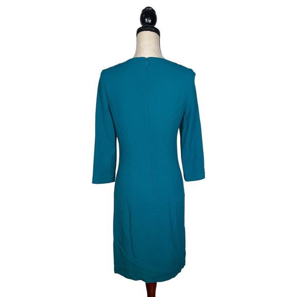 Piazza Sempione Blue Keyhole 3/4 Sleeve Sheath Dress    Size: IT 40 / US 4 - Picture 3 of 5